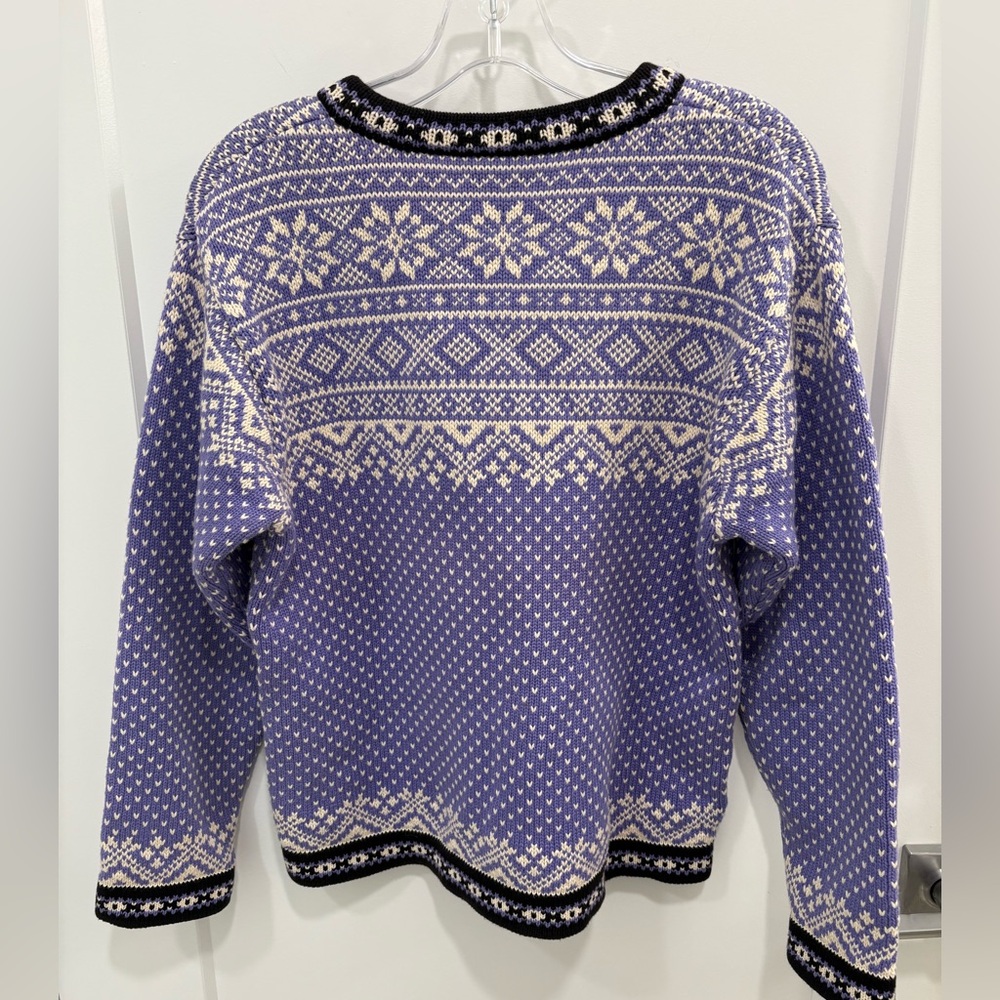 LL Bean Vintage Cotton Fair Isle Knit Sweater Size Large - Picture 7 of 12
